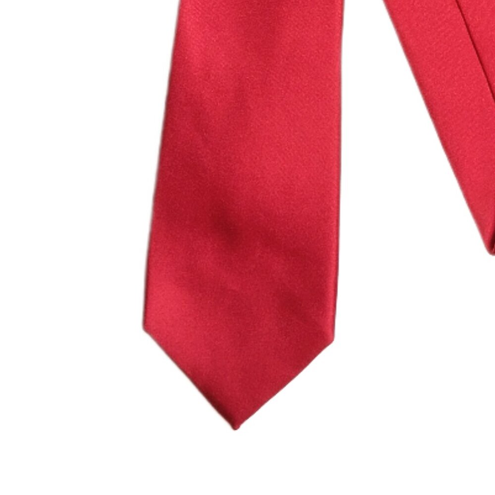 Apt. 9 Solid Red Tie Men’s 59.5” Power Corporate Satin Polyester Designer Skinny